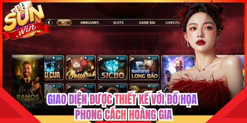 Trang chủ 9 Giao diện được thiết kế với đồ họa phong cách hoàng gia